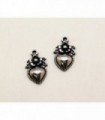 COLGANTE CORAZON CON ROSA